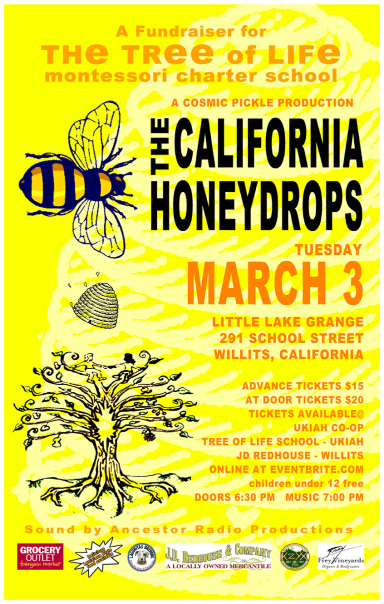 The California Honeydrops are coming to the Little Lake Grange!