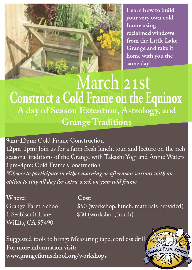 Build a Cold Frame With Us Tomorrow!